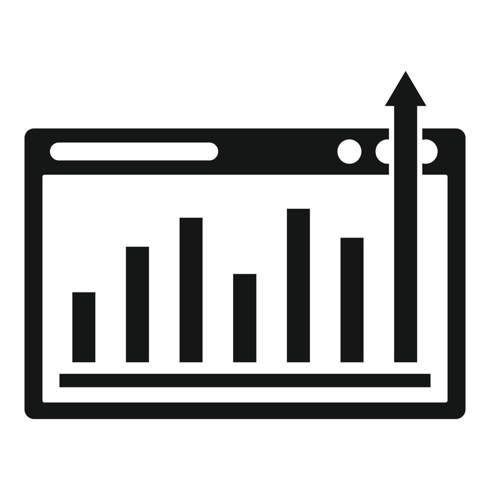 Graph chart mission icon, simple style vector