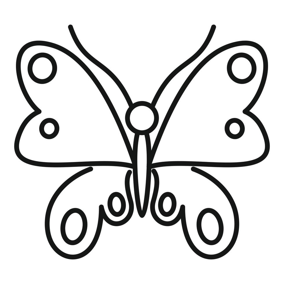 icono de mariposa natural, estilo de esquema vector