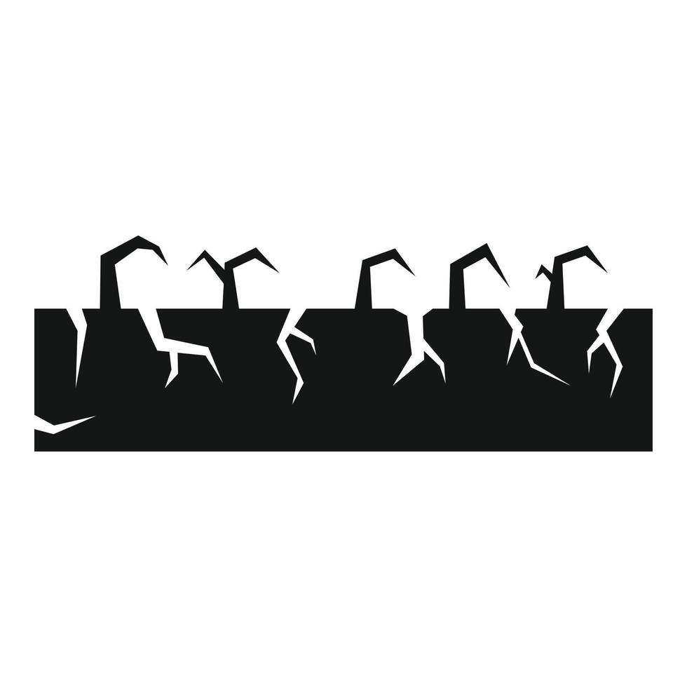 Drought ground icon, simple style vector