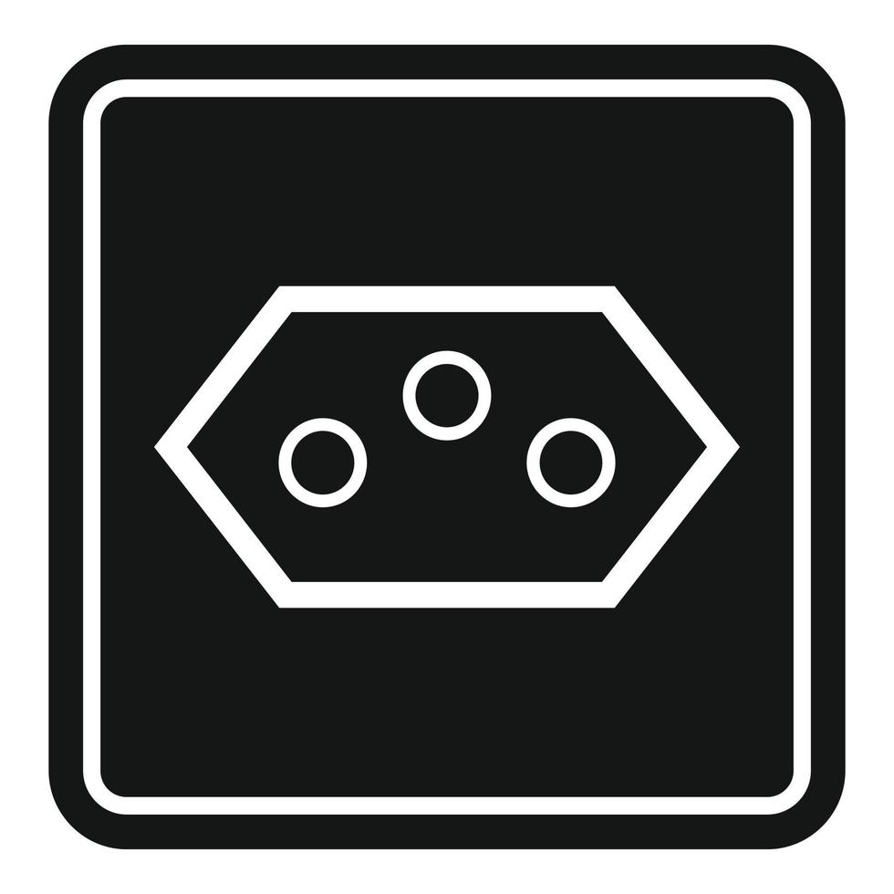 Type j power socket icon, simple style vector