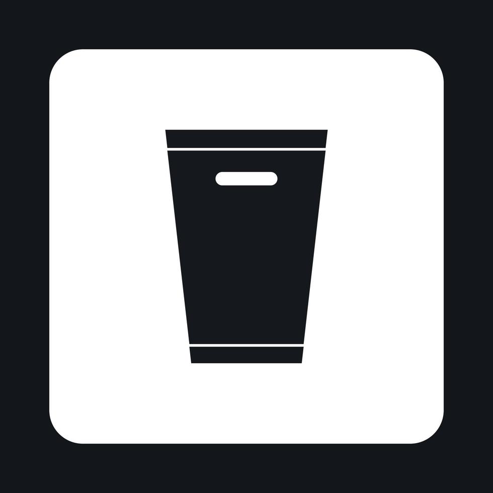 Dustbin icon, simple style vector