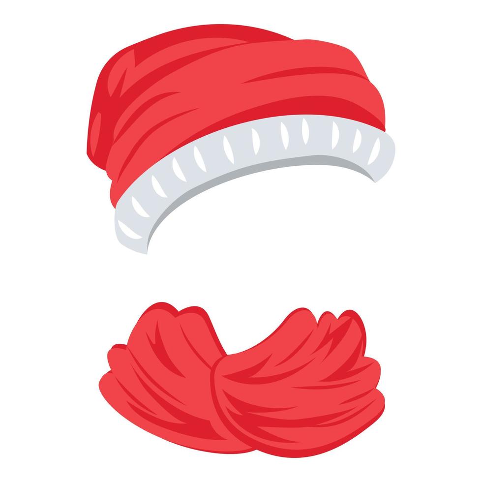 Christmas hat icon, cartoon style vector