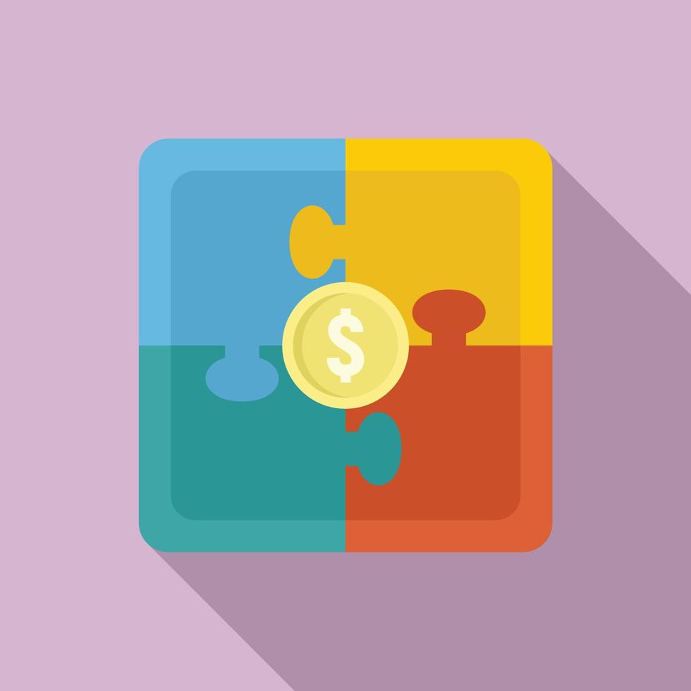 Crowdfunding puzzle icon, flat style vector