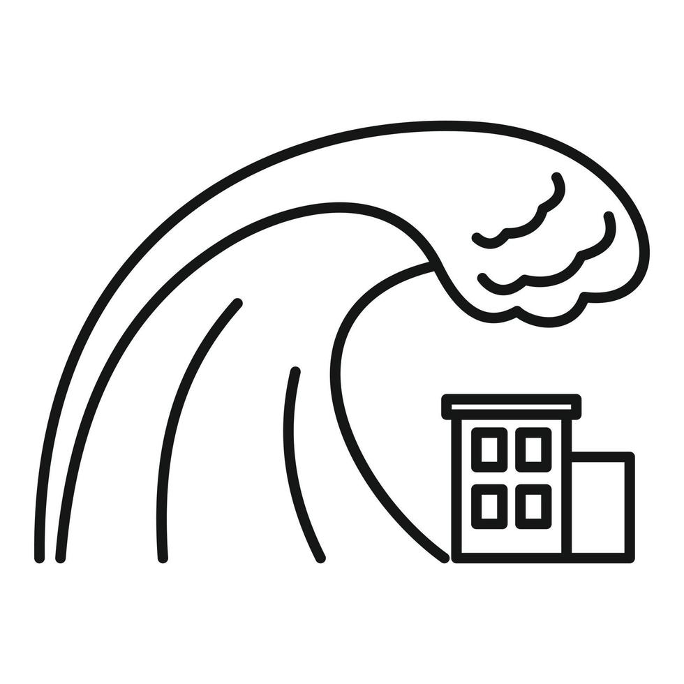 Danger tsunami icon, outline style vector