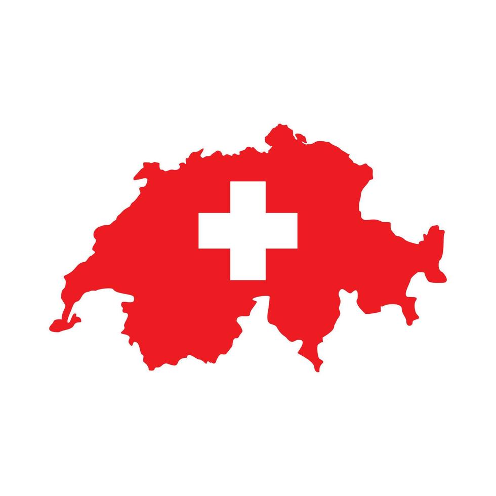 mapa, de, suiza, icono, plano, estilo vector