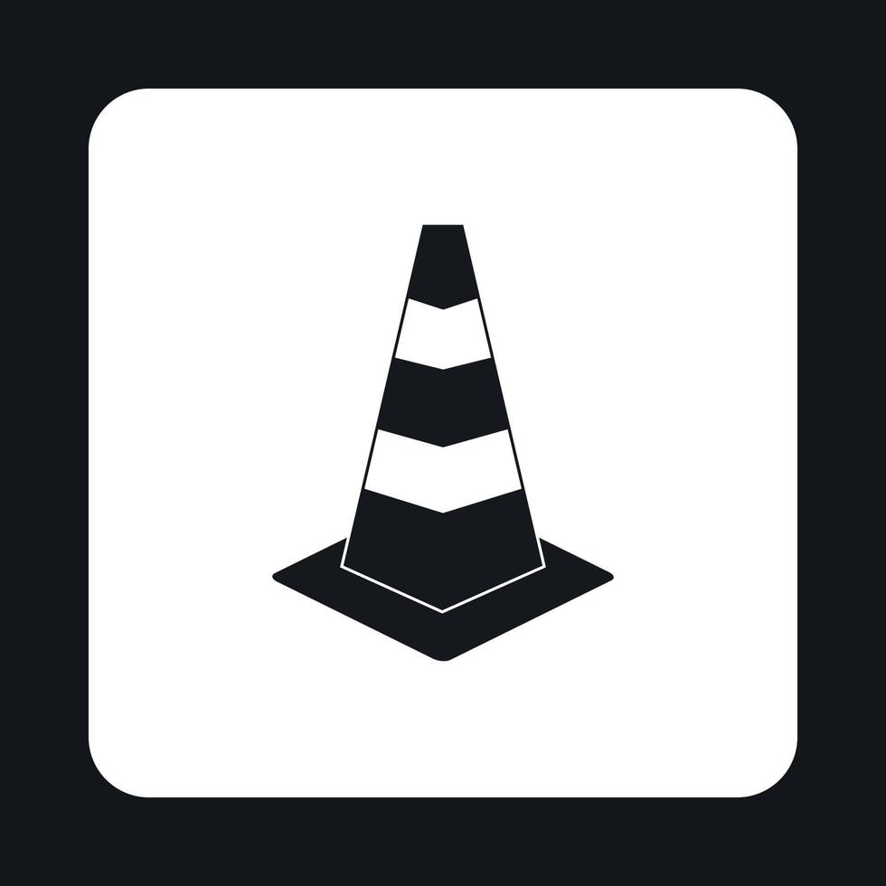 Construction cone icon, simple style vector