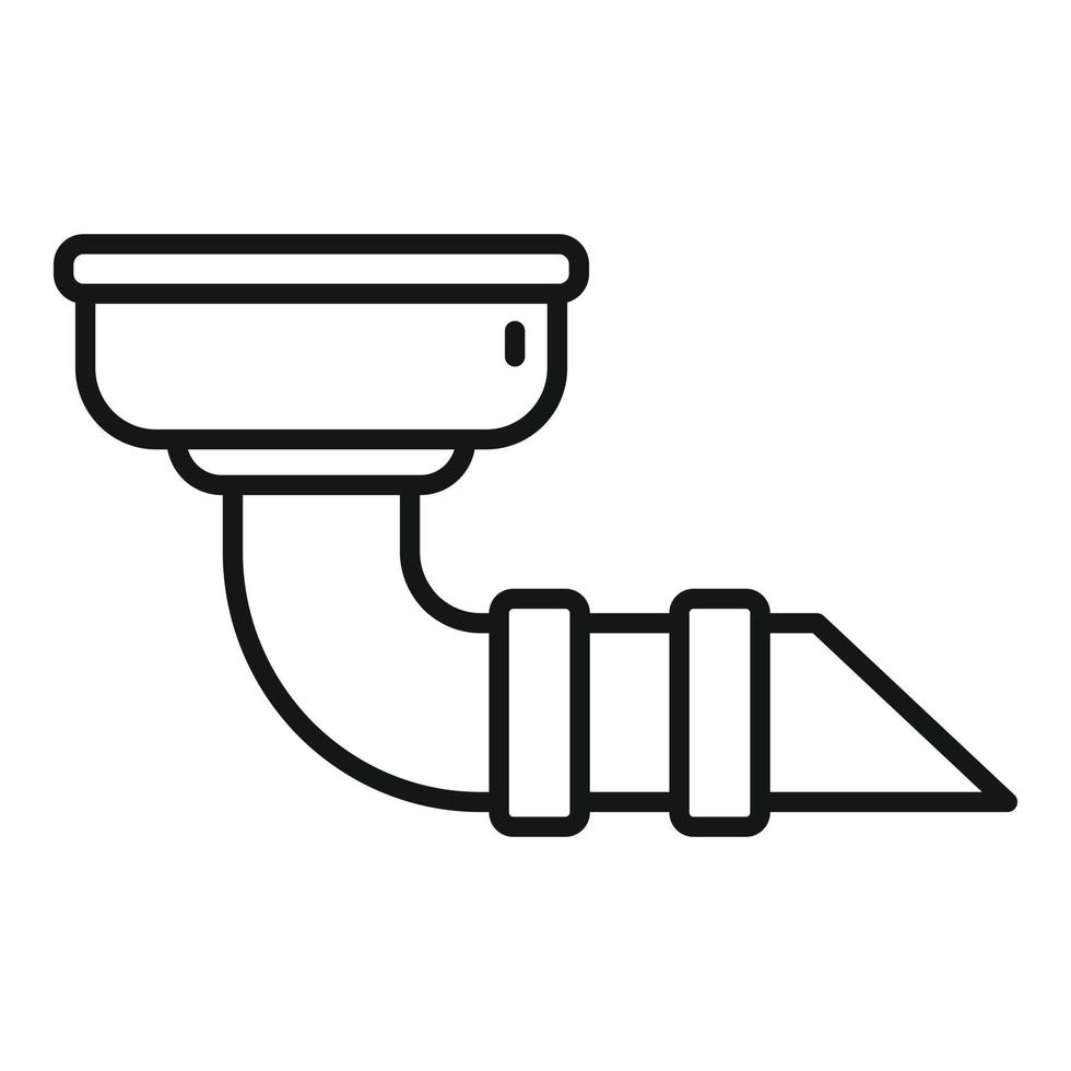 icono de canalón de desagüe, estilo de esquema vector