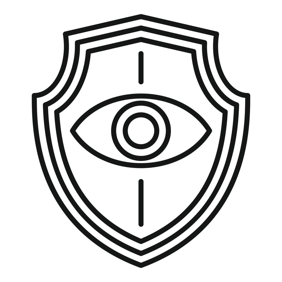 Personal guard eye shield icon, outline style vector
