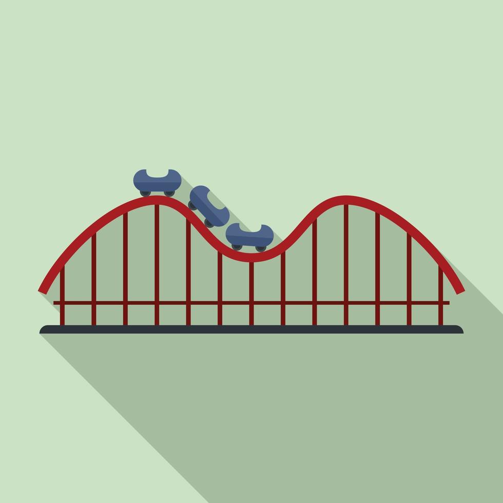 Roller coaster carousel icon, flat style vector