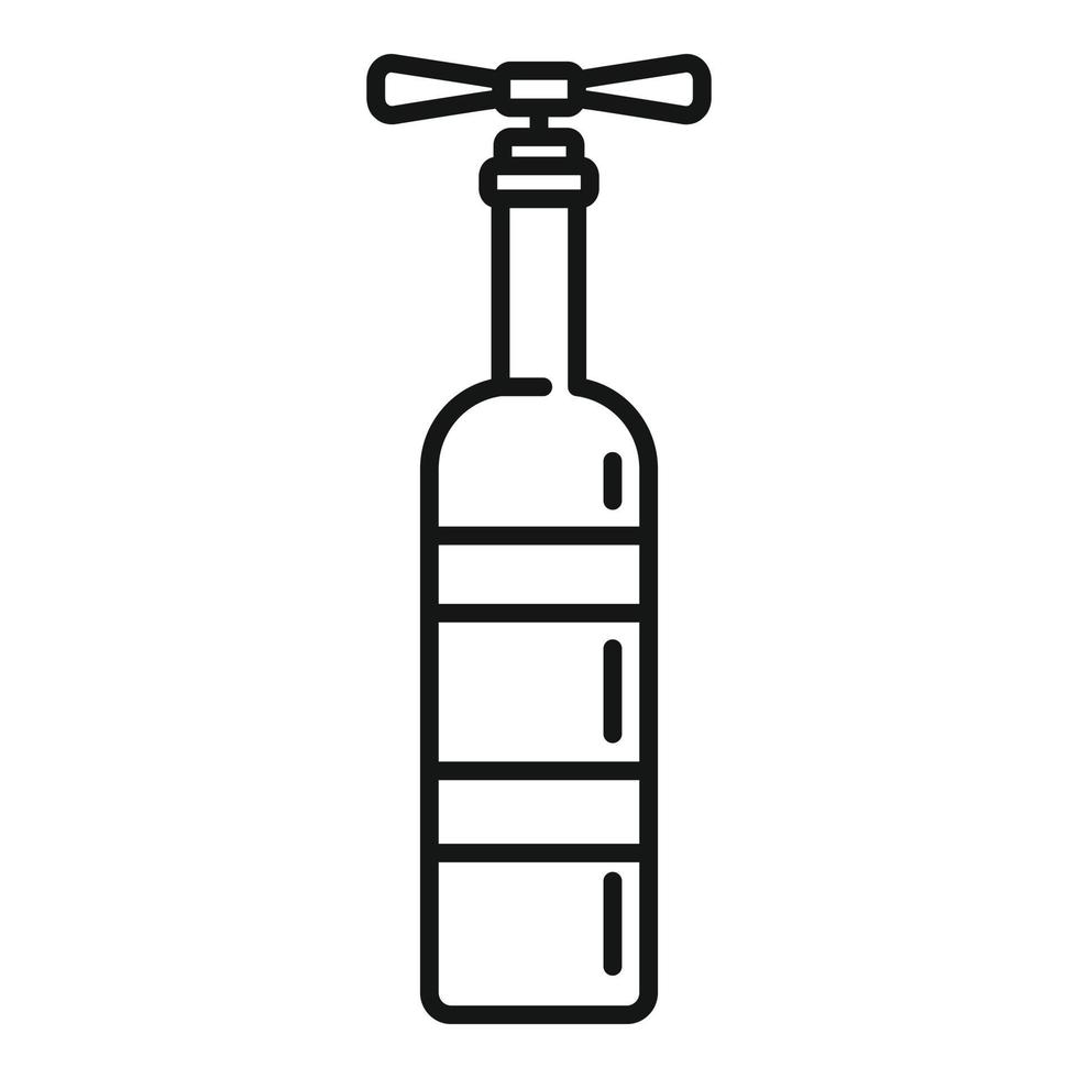 Corkscrew bottle icon, outline style vector