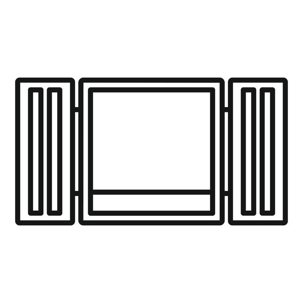 icono de contenedor de carga abierto, estilo de esquema vector