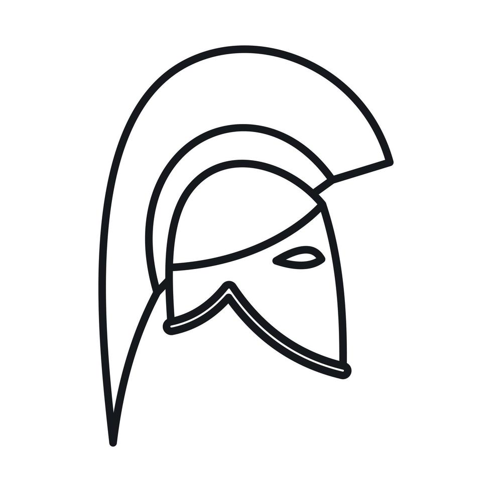 icono de casco de caballero, estilo de esquema vector