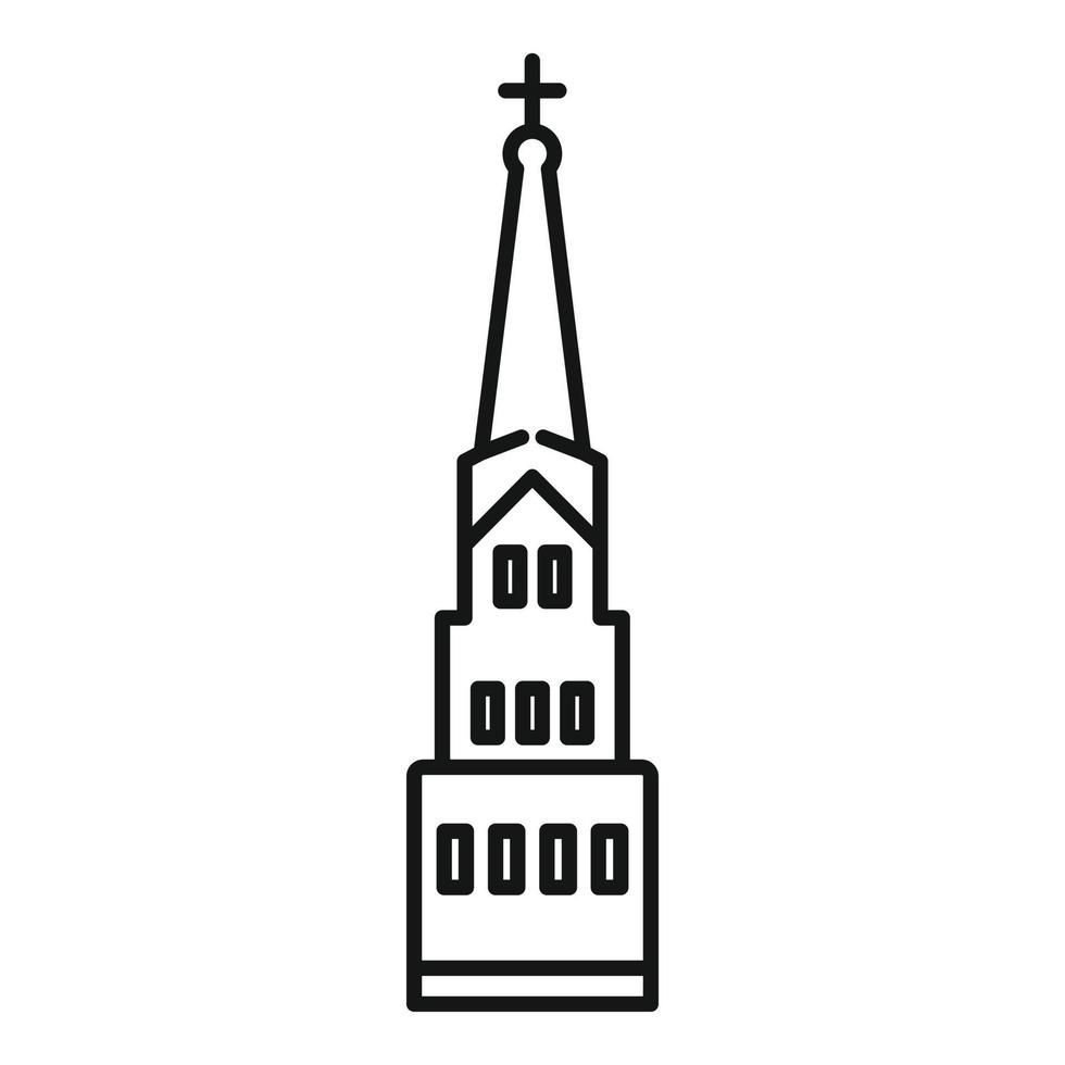 Riga church building icon, outline style vector