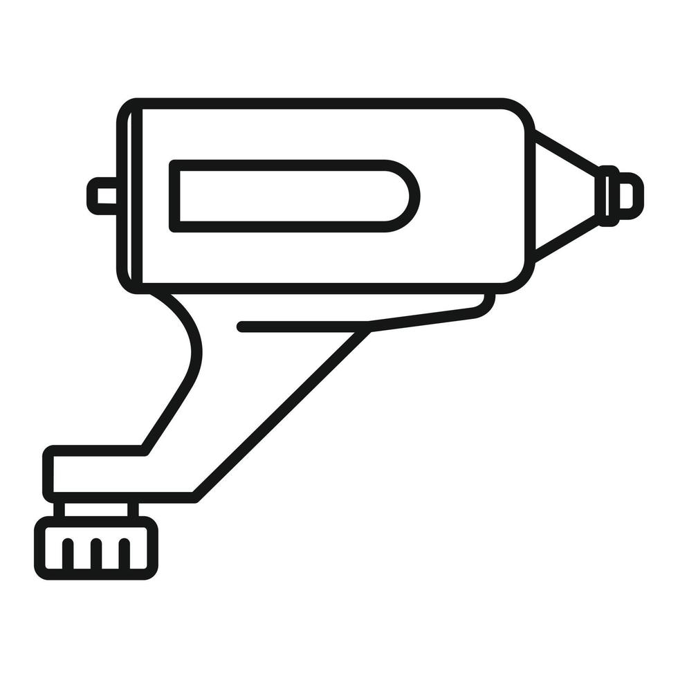 Tattoo machine gun icon, outline style vector