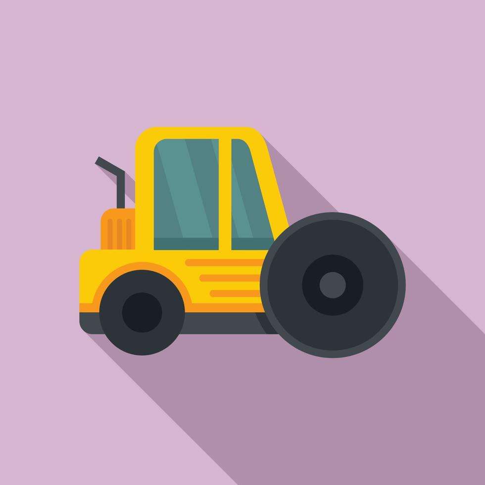 City road roller icon, flat style vector