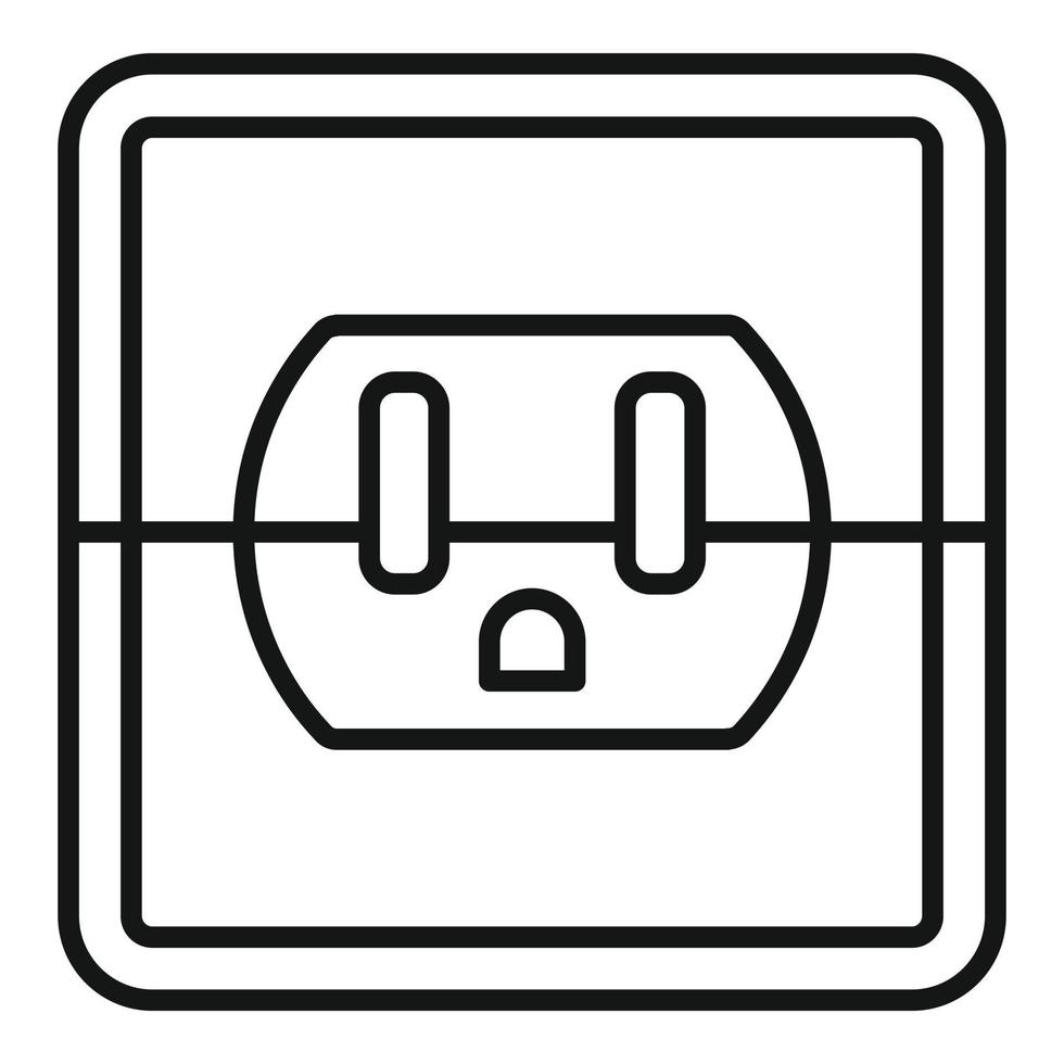 Device power socket icon, outline style vector