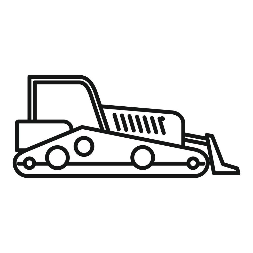 Road bulldozer icon, outline style vector