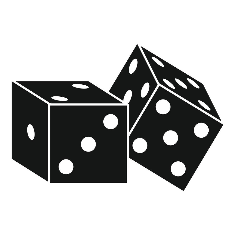 Casino dices icon, simple style vector