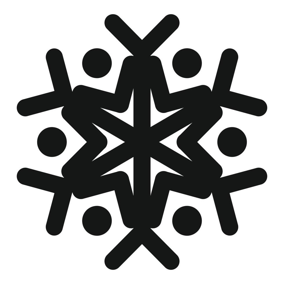 Silhouette snowflake icon, simple style vector