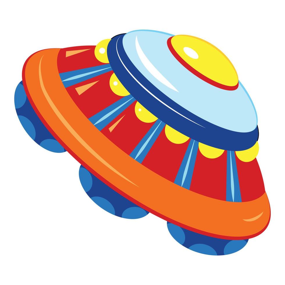 Spacecraft ufo icon, cartoon style vector