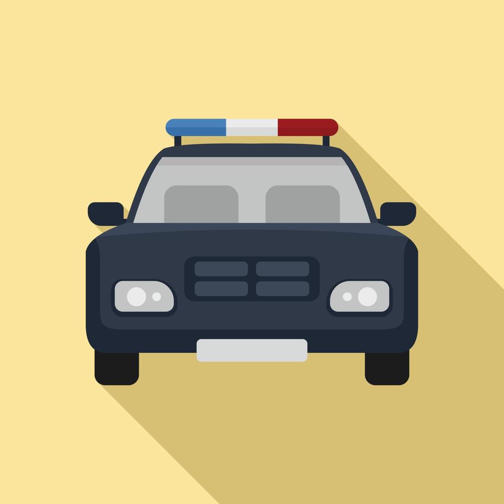 icono de coche de policía, estilo plano vector