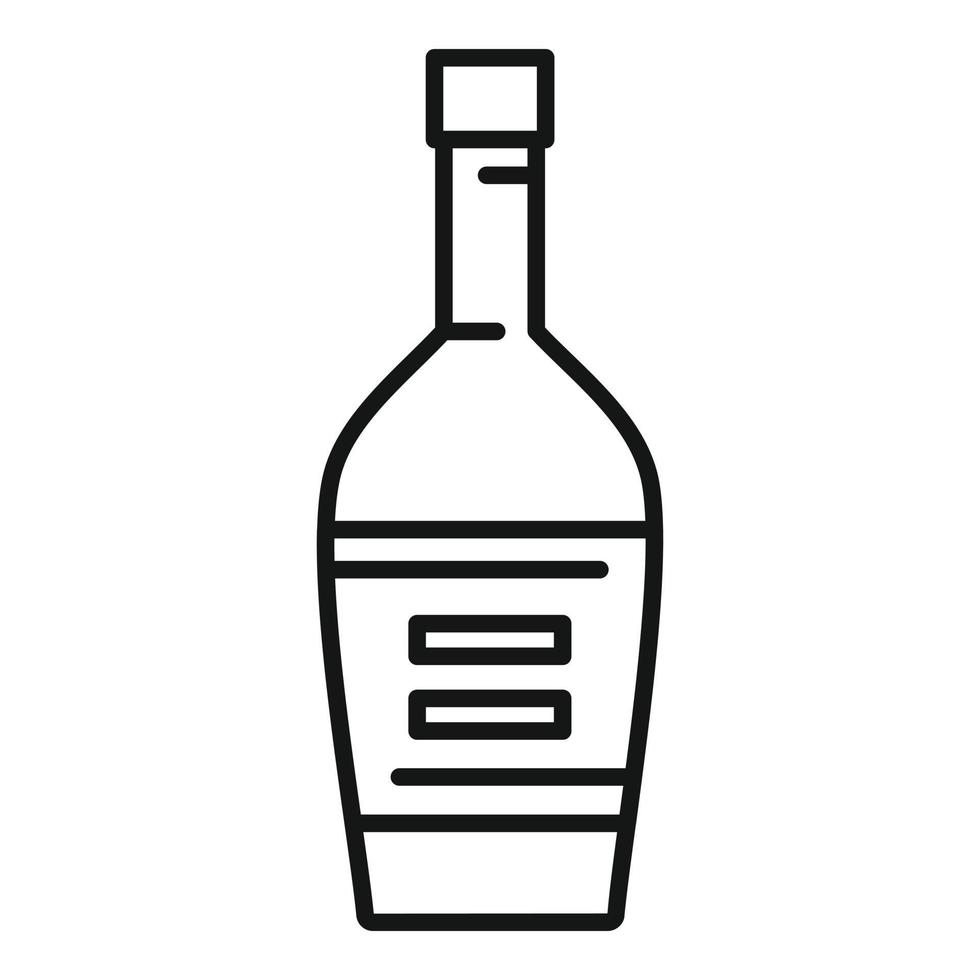 icono de bebida de botella de bourbon, estilo de contorno vector