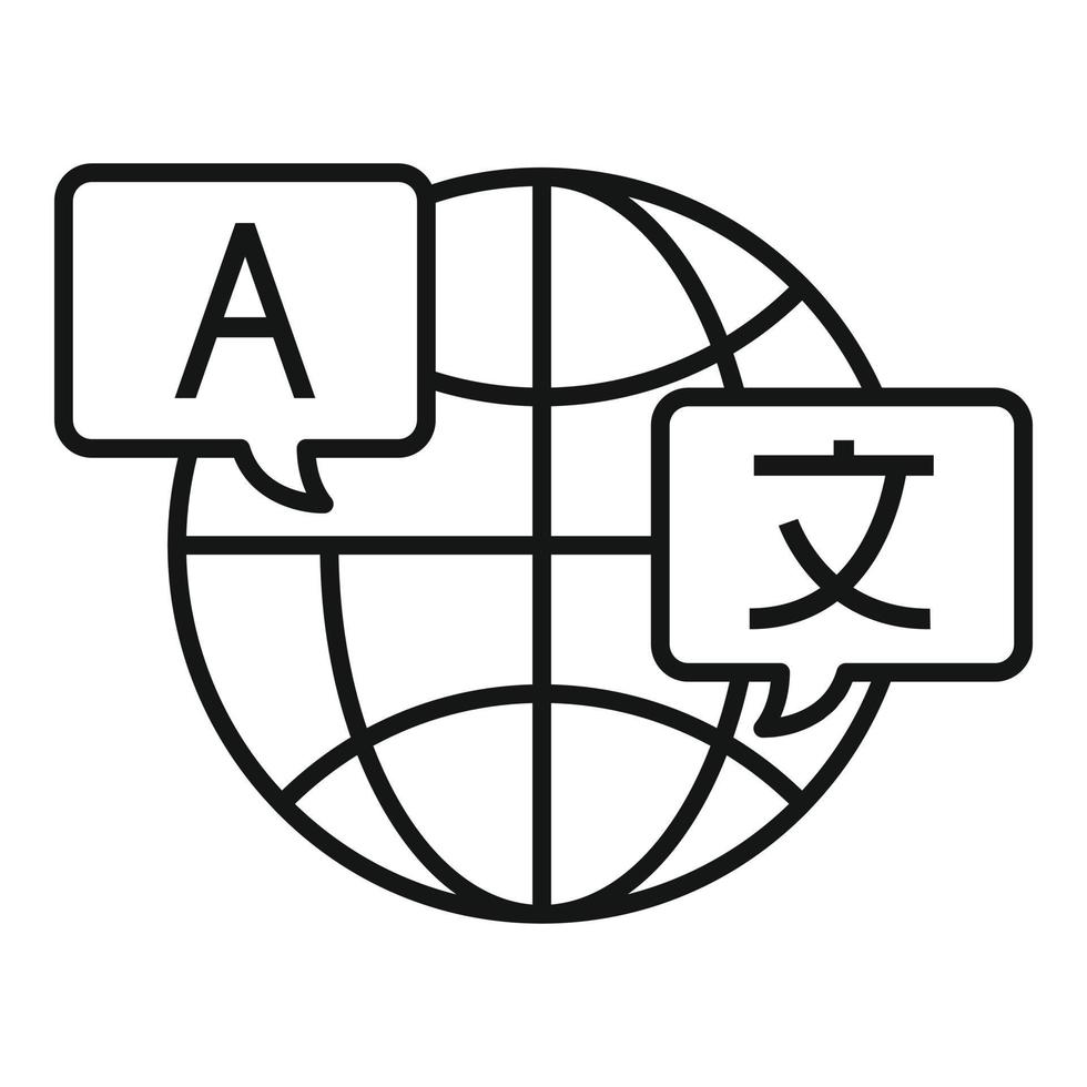 Global translation icon, outline style vector