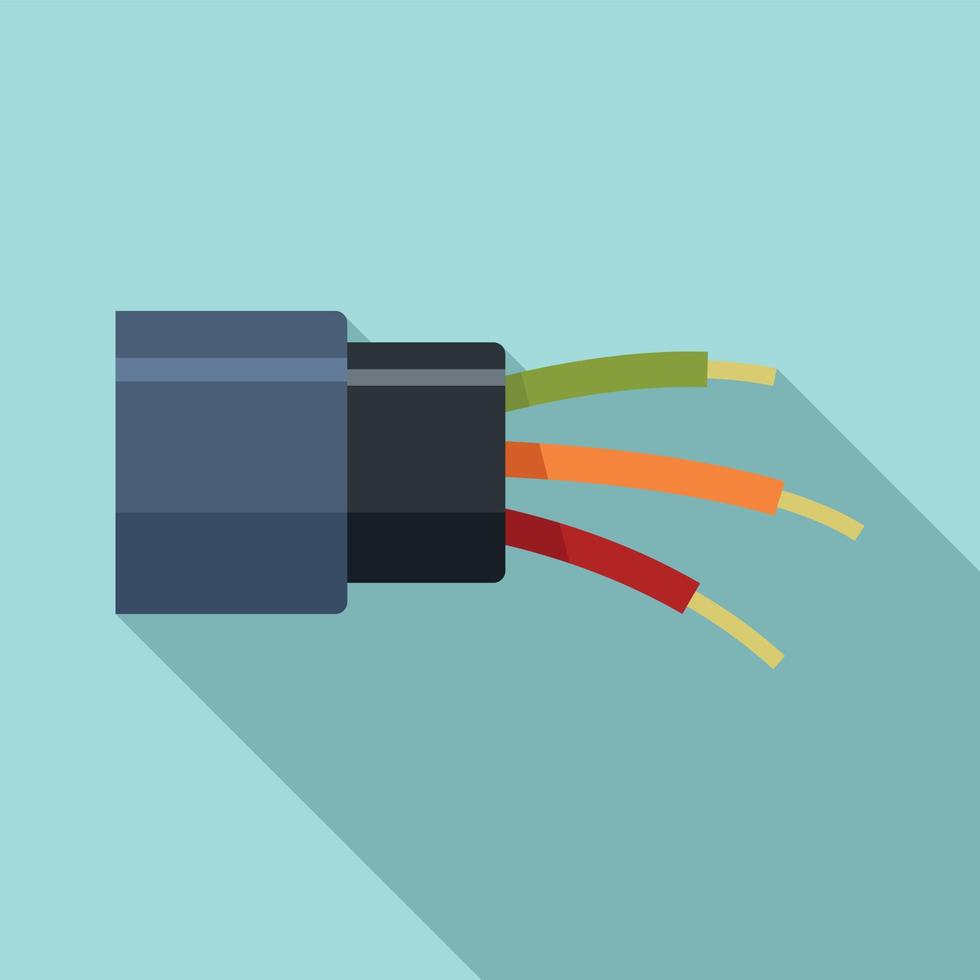 icono de cable óptico, tipo plano vector