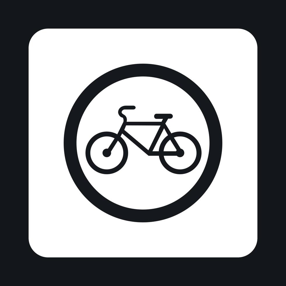 Sign bicycle path icon, simple style vector