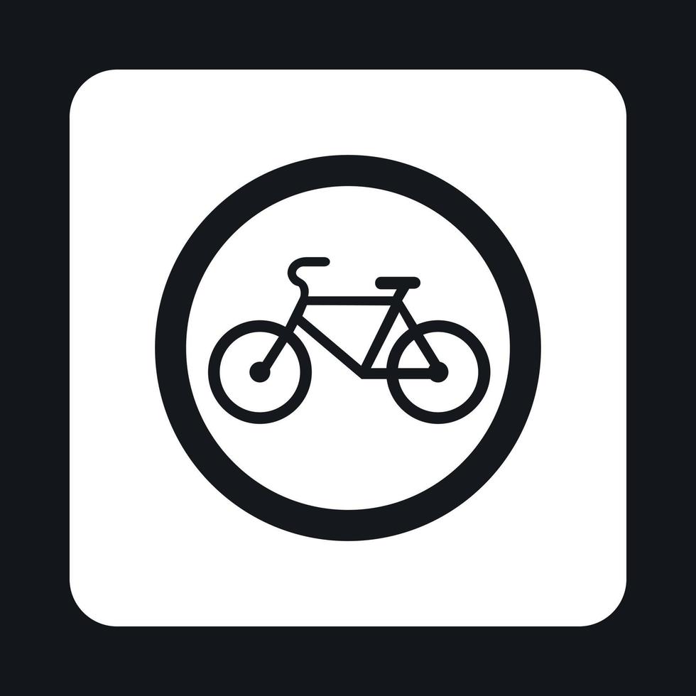 firmar el icono de la ruta de la bicicleta, estilo simple vector