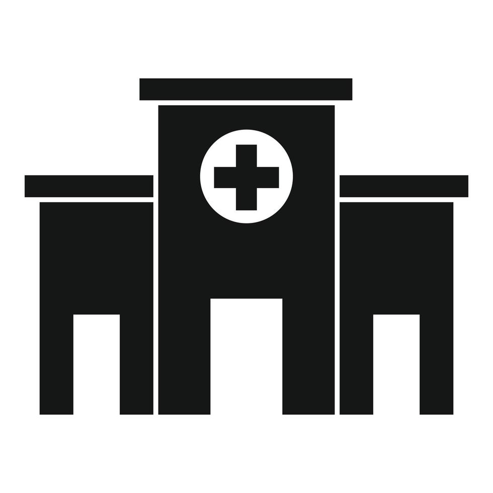 icono del hospital de estrés, estilo simple vector