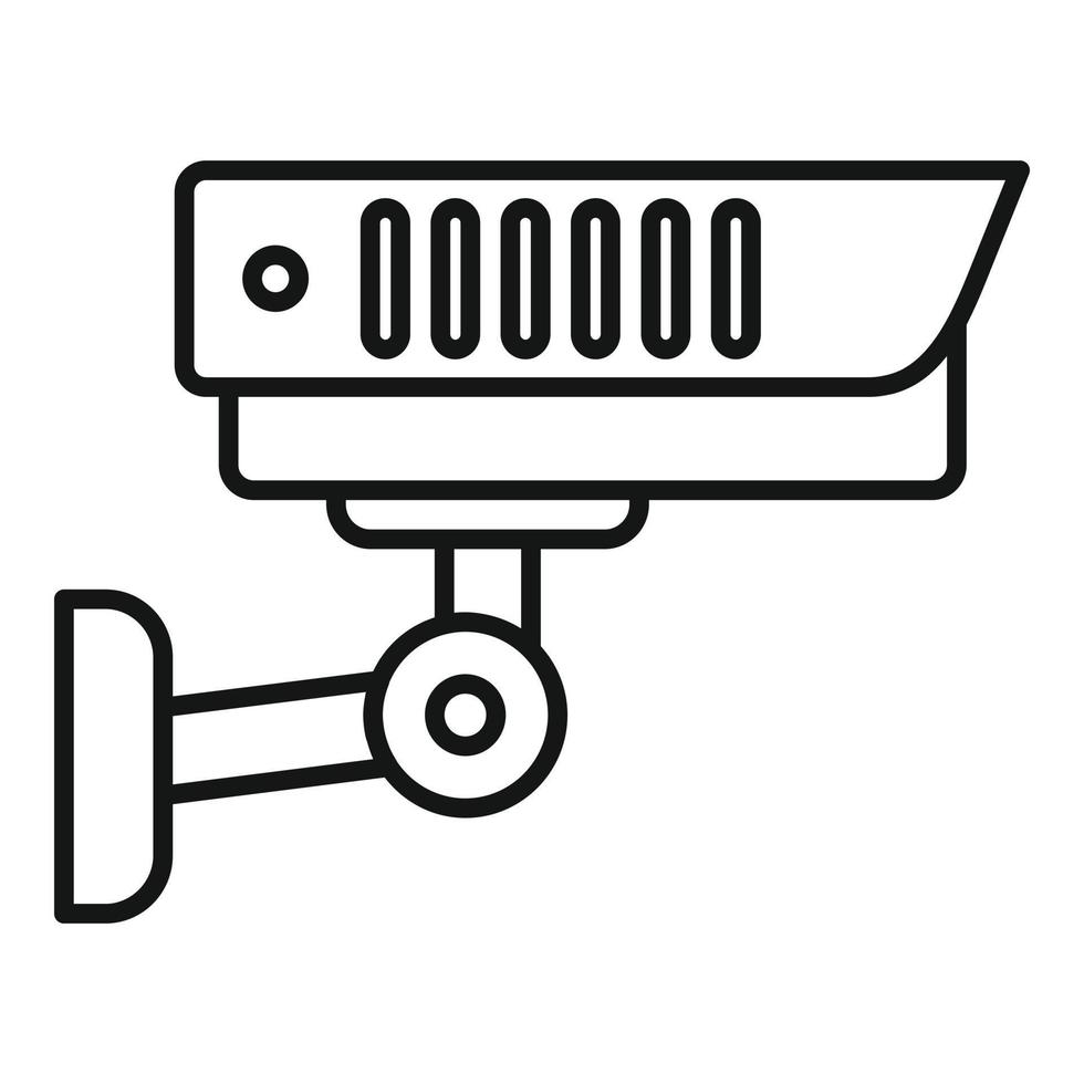 icono de cámara de seguridad exterior, estilo de esquema vector