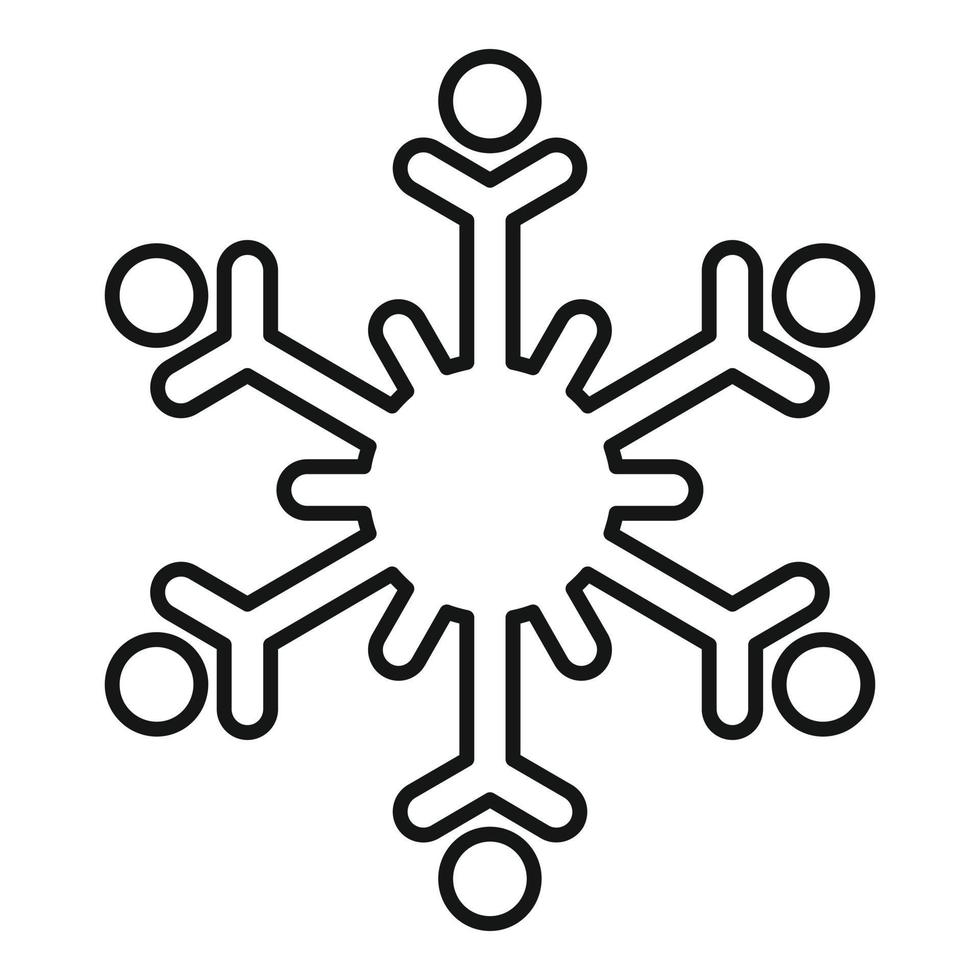 Winter snowflake icon, outline style vector