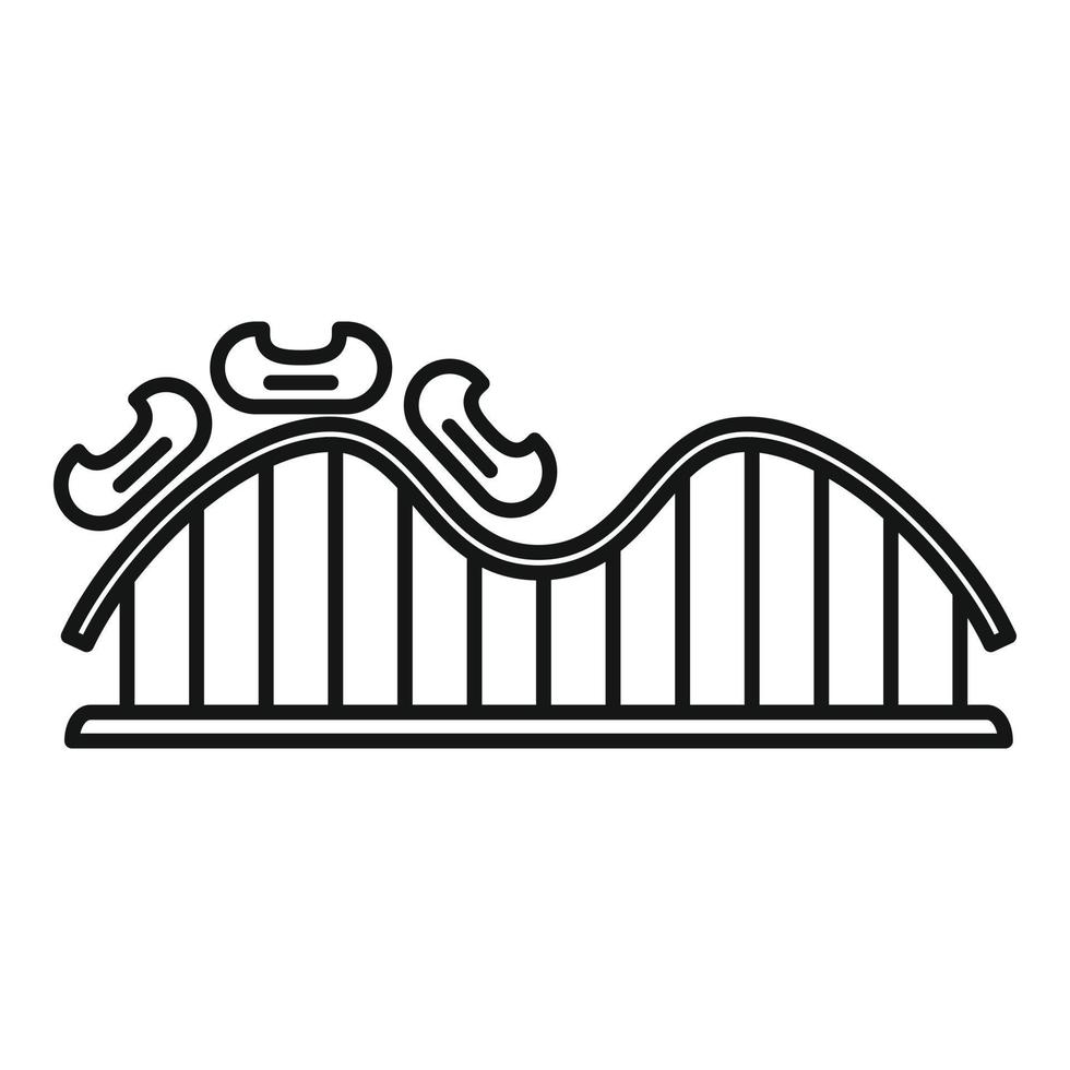 Roller coaster fun icon, outline style vector