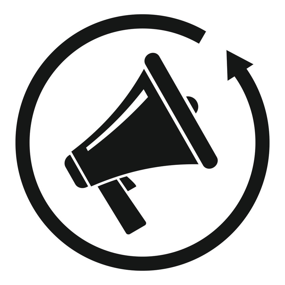 Review marketing megaphone icon, simple style vector