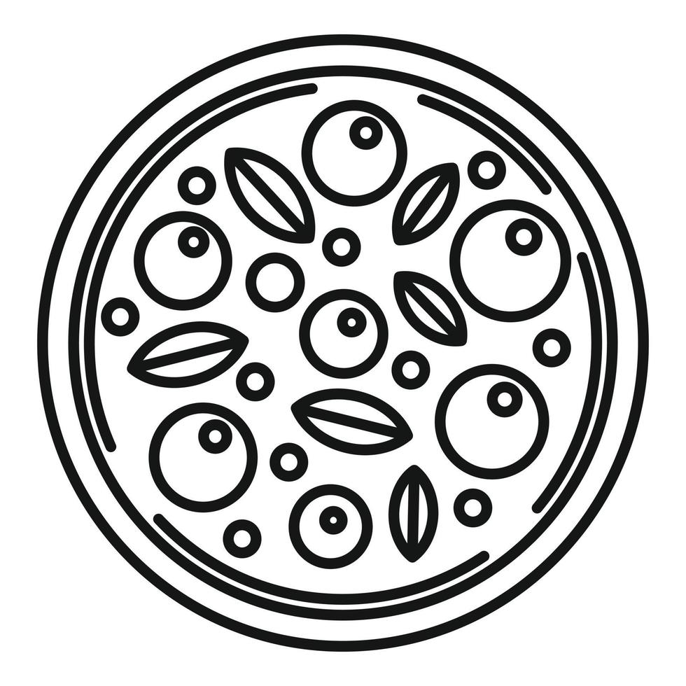 cena, pizza, cocinero, icono, contorno, estilo vector