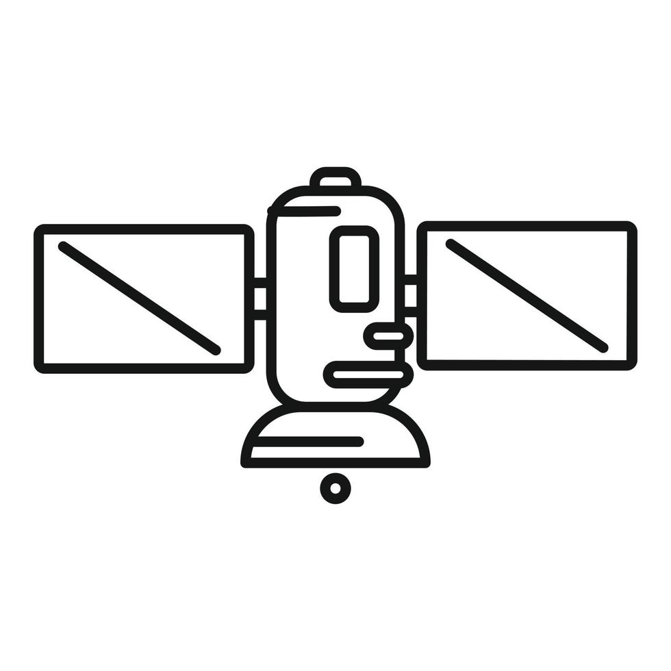 Science satellite icon, outline style vector