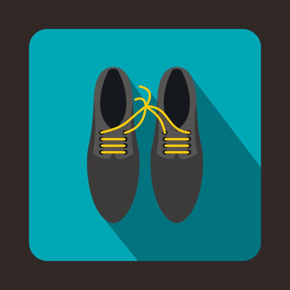 zapatos grises con cordones atados juntos icono vector