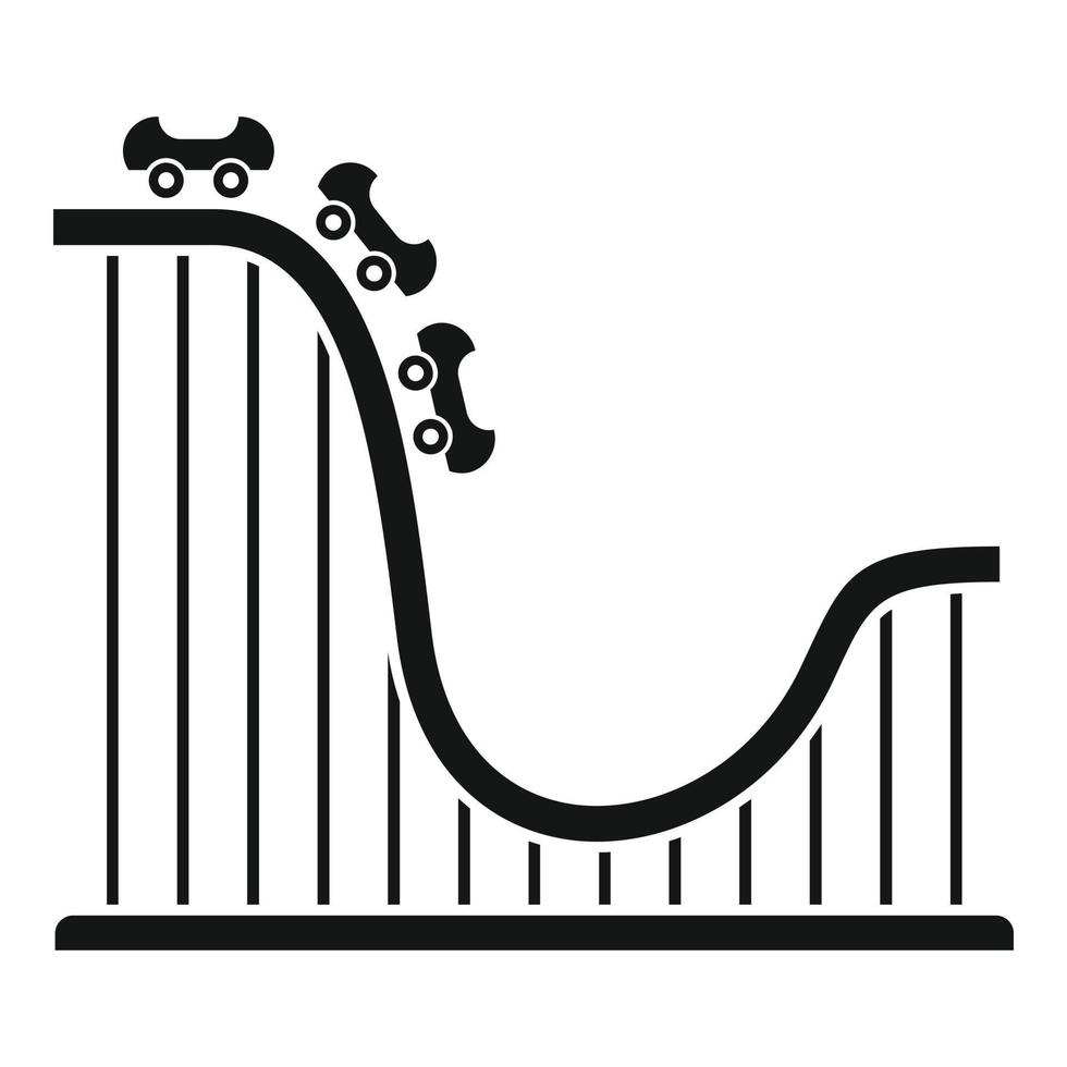 Roller coaster attraction icon, simple style vector