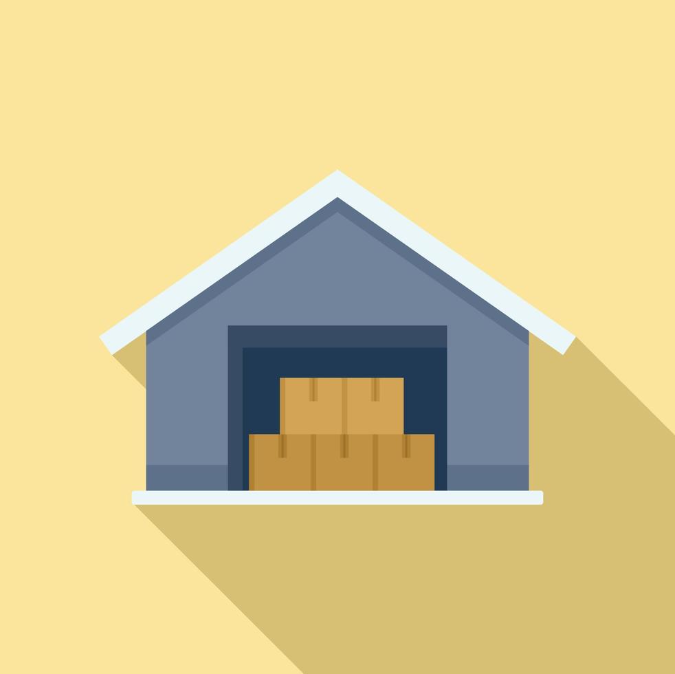 Storage parcel warehouse icon, flat style vector