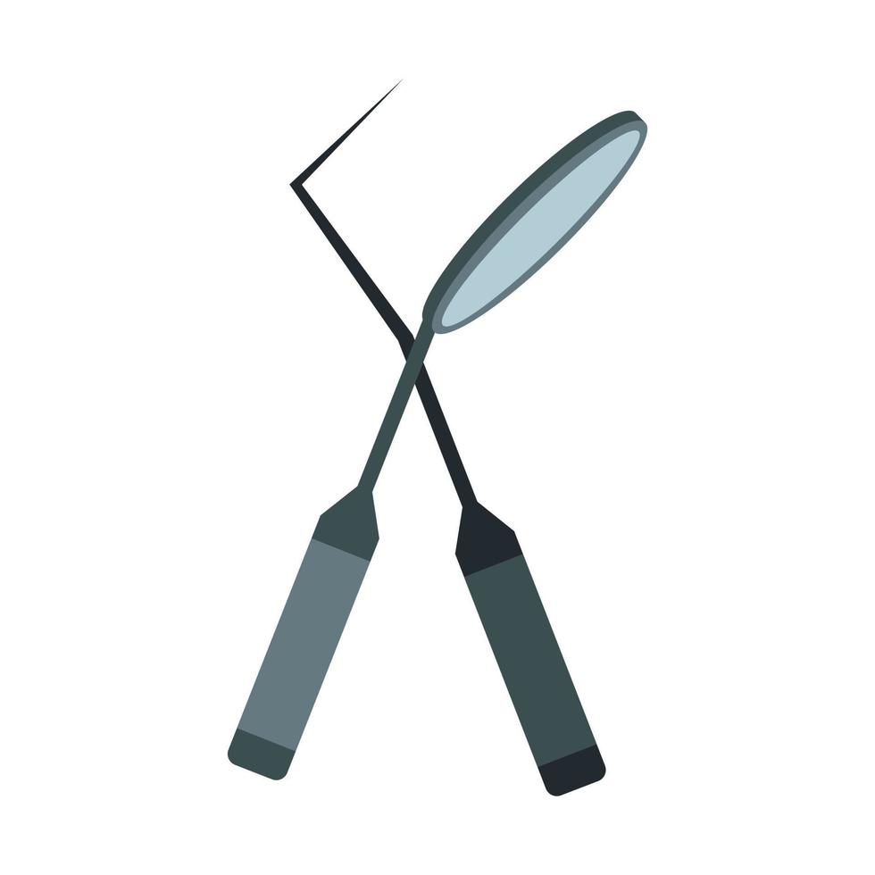 Instruments for dental treatment icon, flat style vector