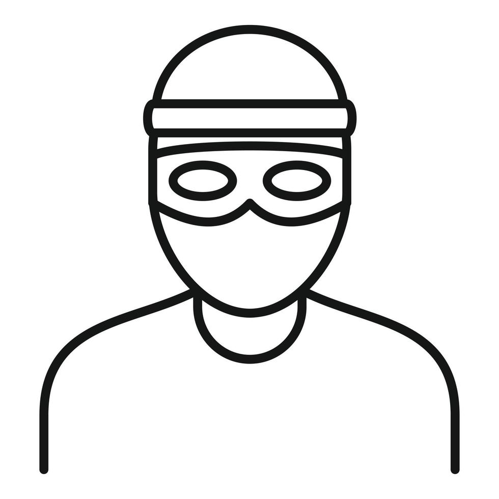 icono de bandido, estilo de contorno vector