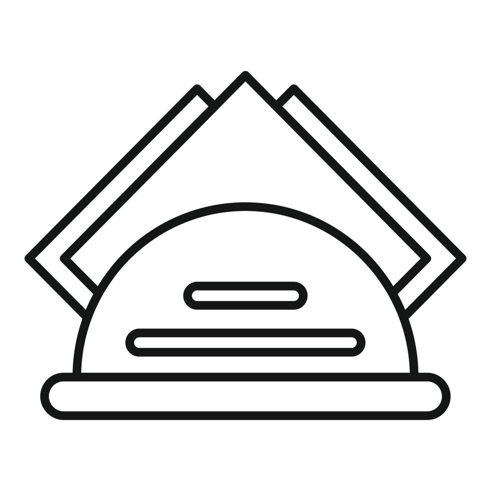 Food metal tray icon, outline style vector