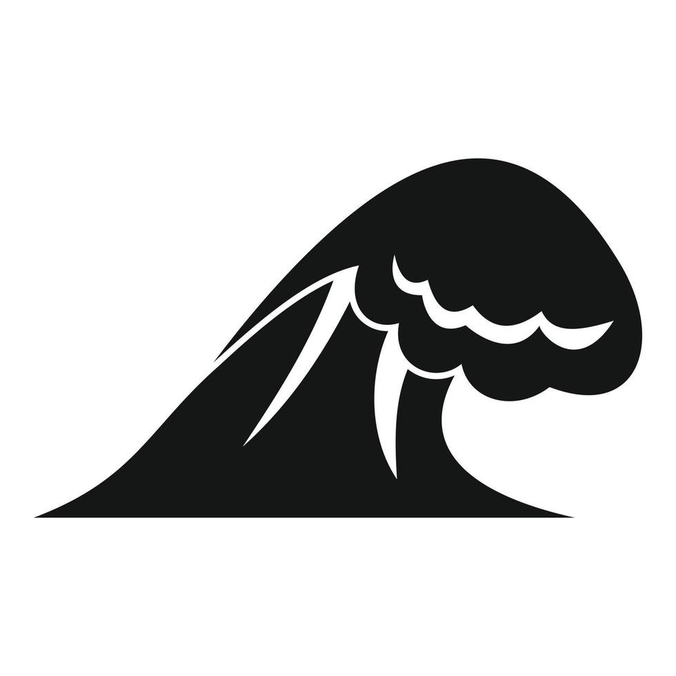 Thunderstorm tsunami icon, simple style vector