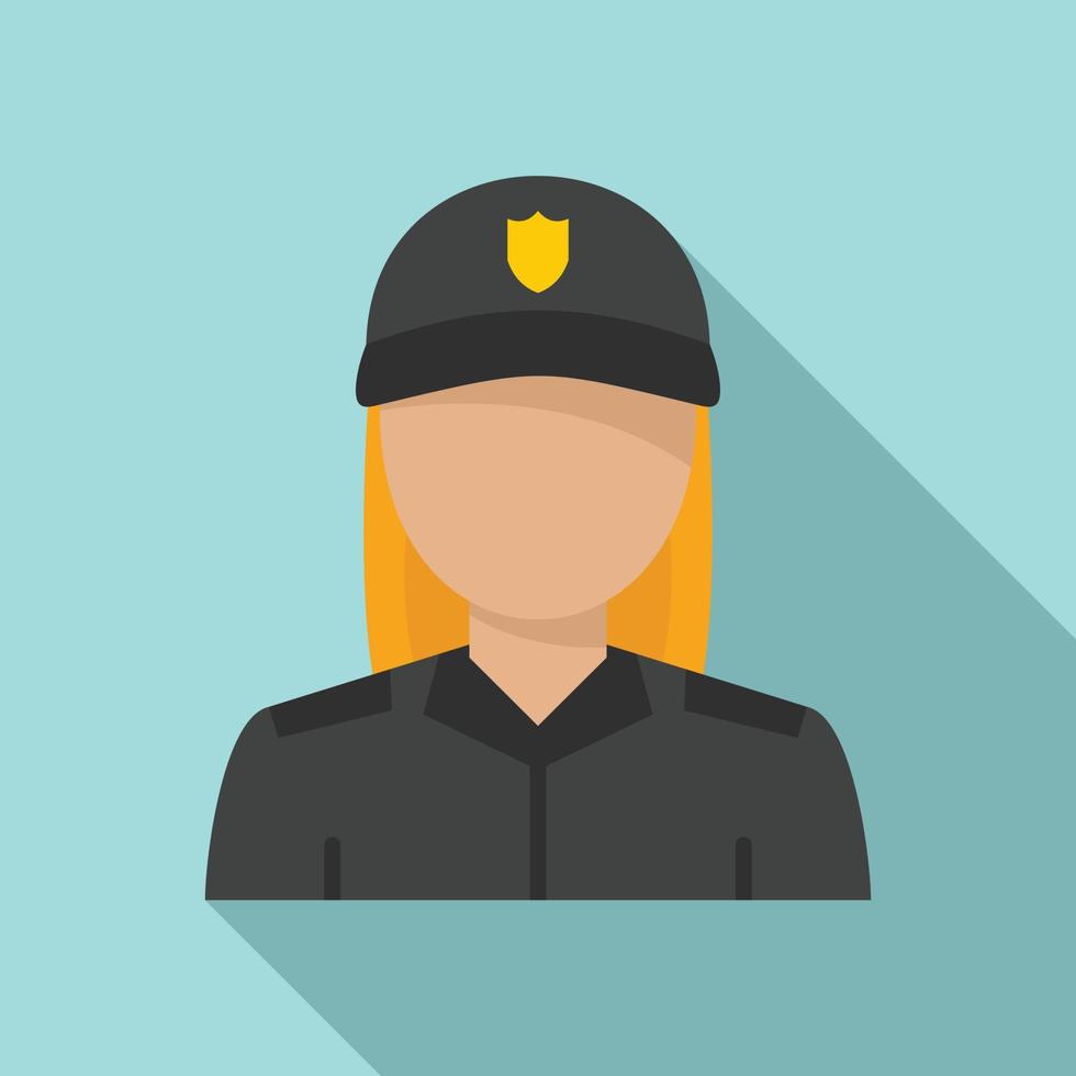 Blondie policeman icon, flat style vector