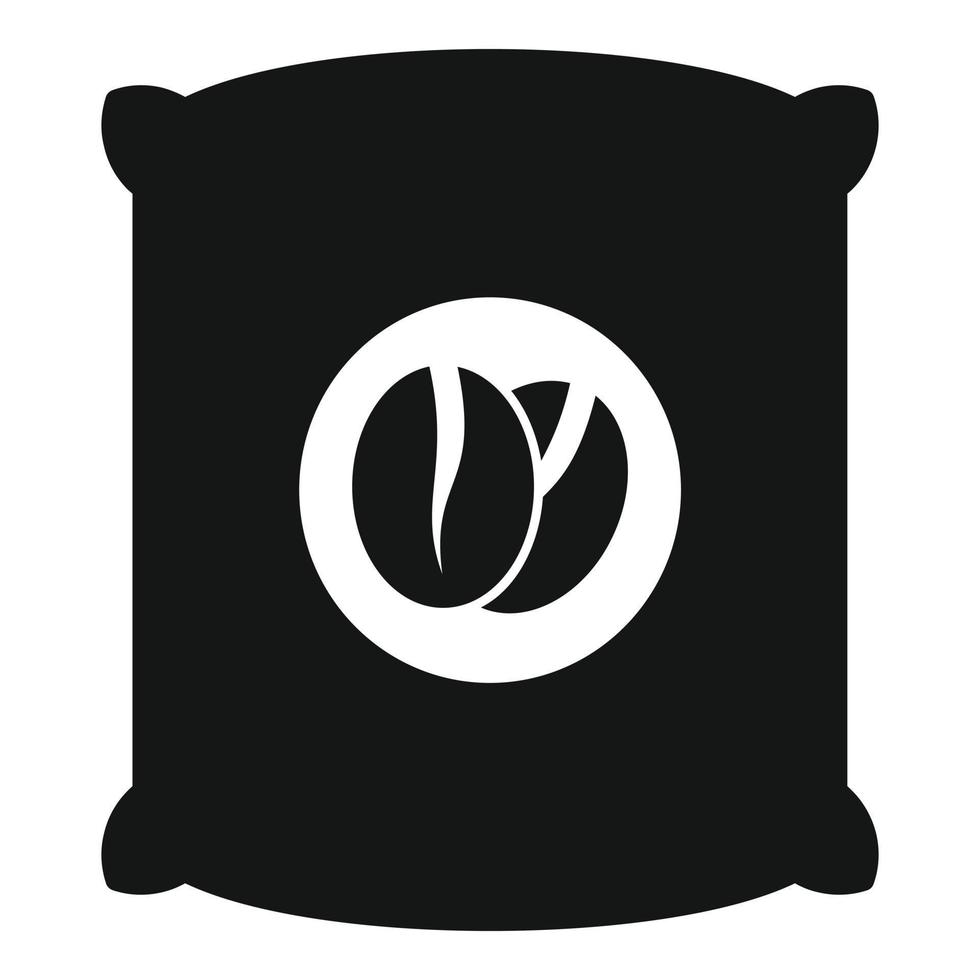 Coffee beans sack icon, simple style vector
