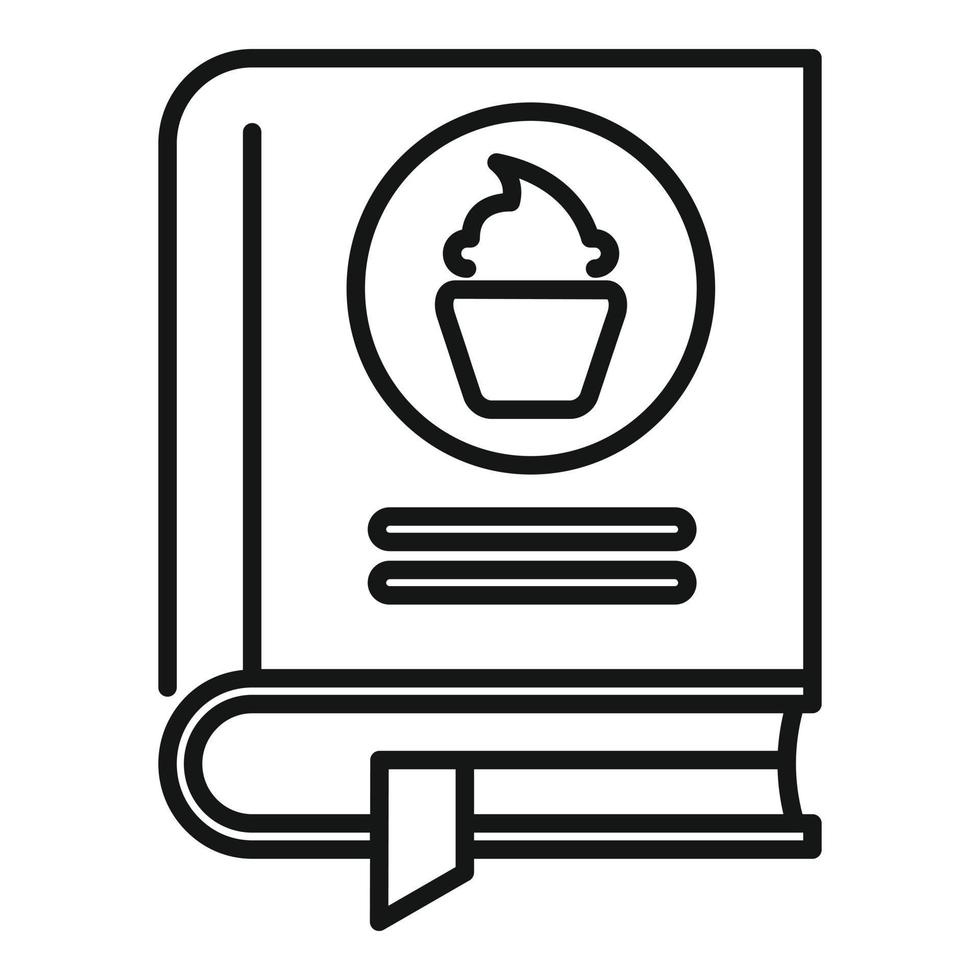 icono de libro de confitería, estilo de esquema vector