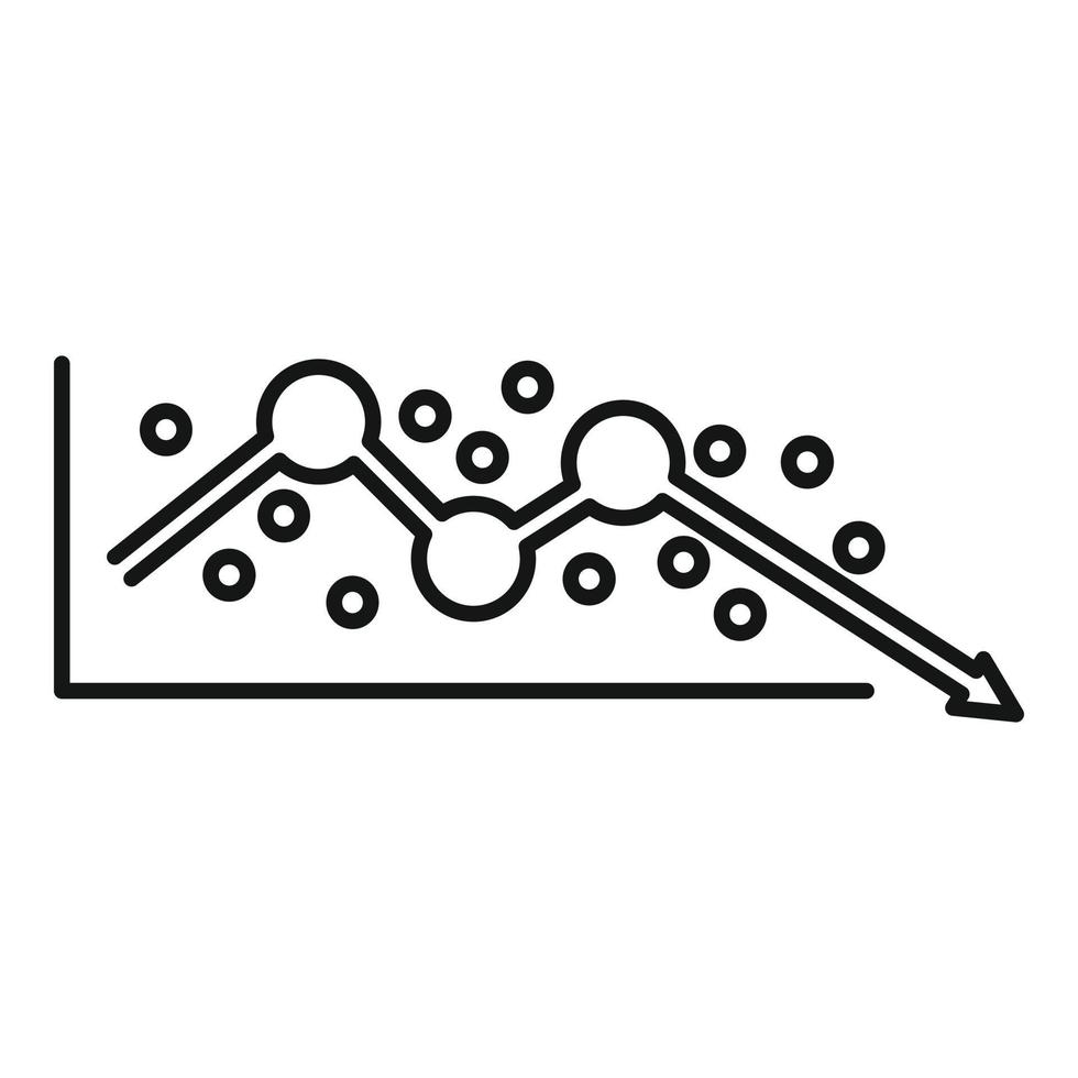 Regression data icon, outline style vector