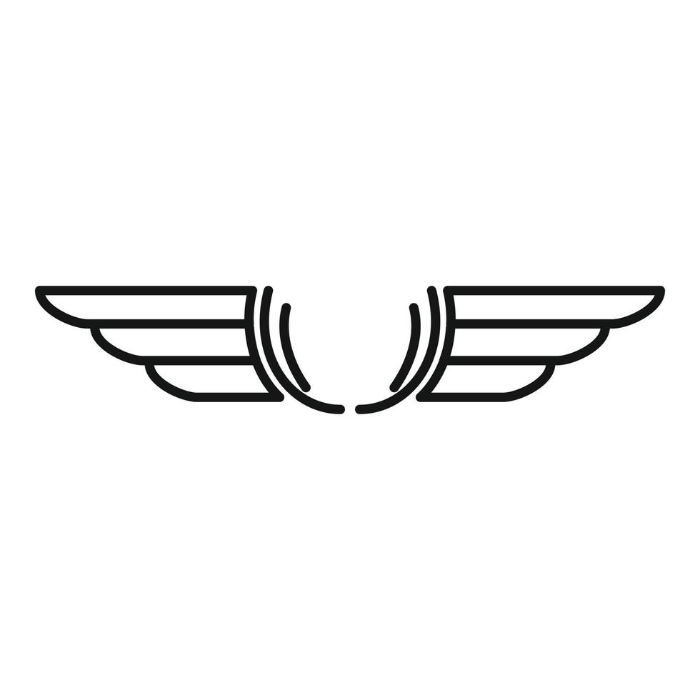 Art wings icon, outline style vector