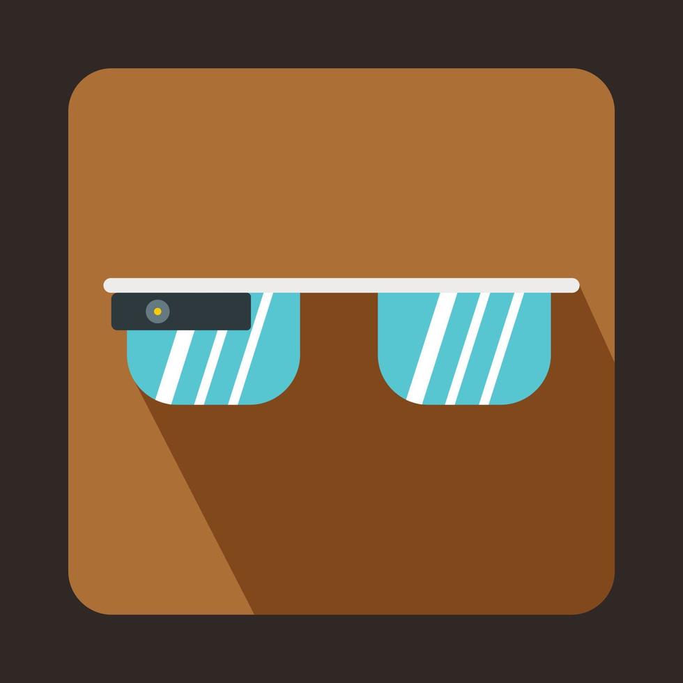 Smart glasses icon, flat style vector